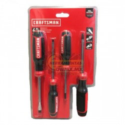 Juego de 4 Desarmadores Bimateriales CRAFTSMAN CMHT65076