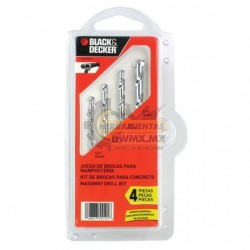 Juego de 4 Brocas para Concreto Black&Decker BD0040CS