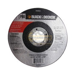 Disco para Corte de Metales 4 1/2" x 1/16"  Black and Decker BD8063