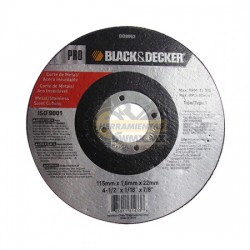 Disco para Corte de Metales 4 1/2" x 1/16"  Black and Decker BD8063